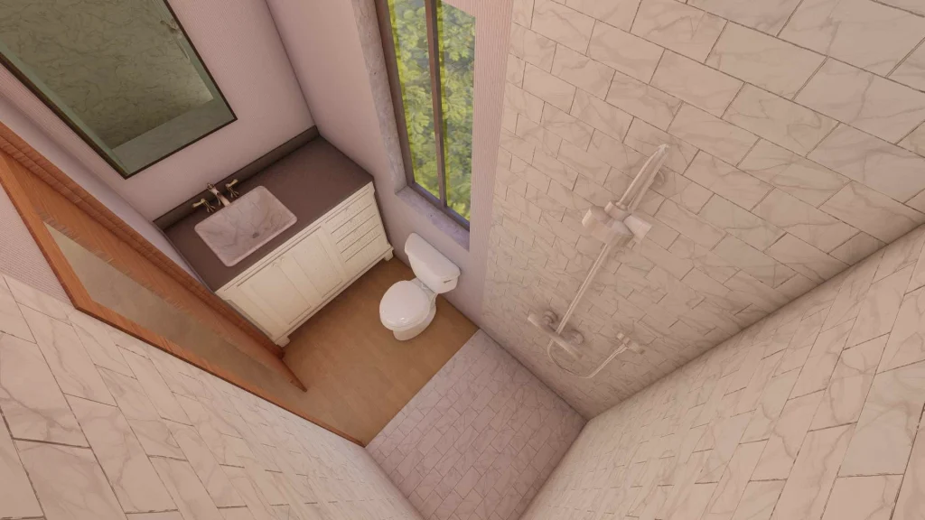 2 bedroom container home interior rendering 6